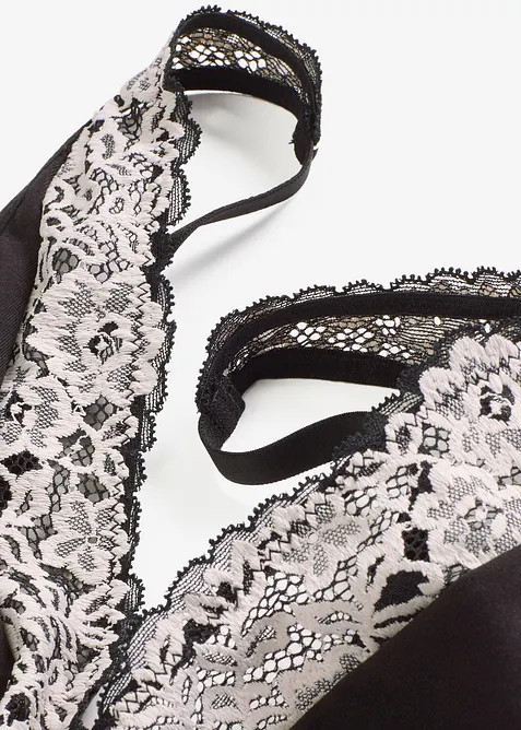 Podprsenkový top bez kostic, s organickou bavlnou a krajkou, bonprix