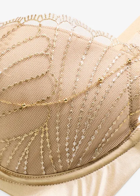 Vyztužená podprsenka s jemnou výšivkou a odnímatelným ozdobným řetízkem, bonprix