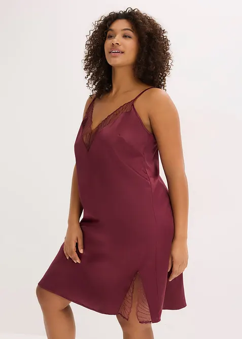 Saténové negližé s luxusní výšivkou, bonprix