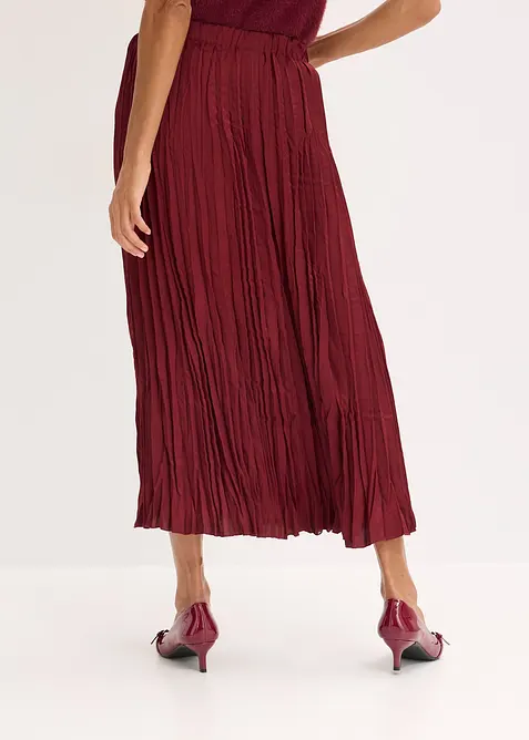 Sat&eacute;nov&aacute; sukně se zmačkan&yacute;m efektem, bonprix