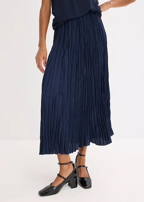 Sat&eacute;nov&aacute; sukně se zmačkan&yacute;m efektem, bonprix