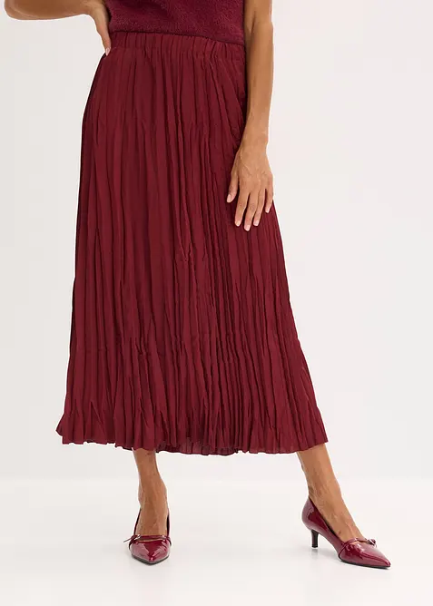 Sat&eacute;nov&aacute; sukně se zmačkan&yacute;m efektem, bonprix