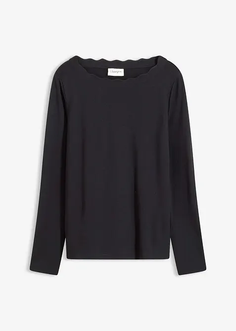 Triko se zvlněnými okraji, z materiálu Punto di Roma, bonprix