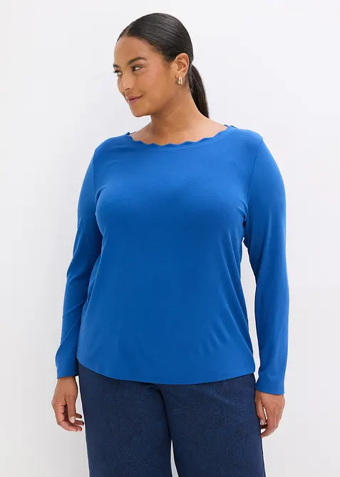 Triko se zvlněn&yacute;mi okraji, z materi&aacute;lu Punto di Roma, bonprix