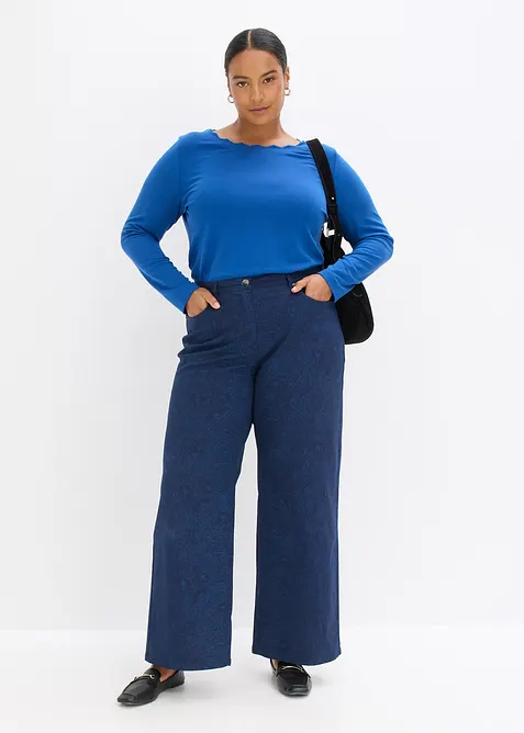 Triko se zvlněn&yacute;mi okraji, z materi&aacute;lu Punto di Roma, bonprix