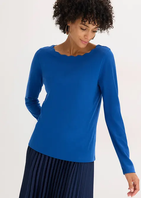 Triko se zvlněn&yacute;mi okraji, z materi&aacute;lu Punto di Roma, bonprix