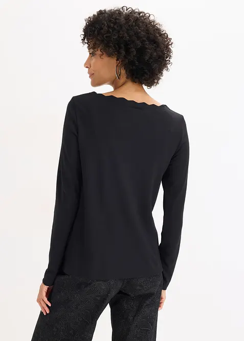 Triko se zvlněnými okraji, z materiálu Punto di Roma, bonprix