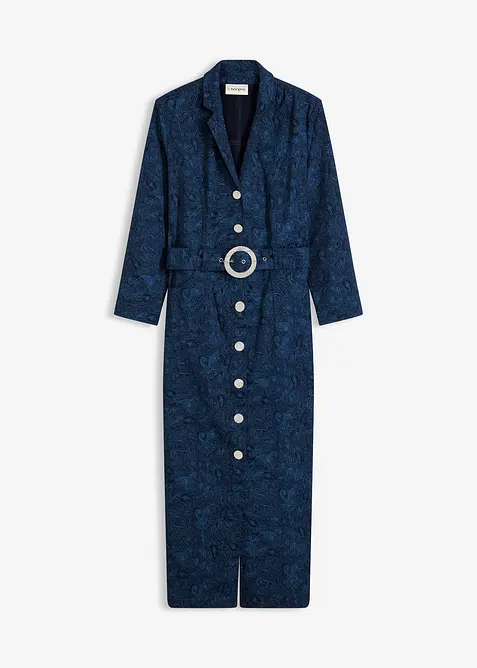 Keprové šaty s opaskem (2dílná souprava), bonprix