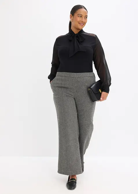 Triko s vázačkou a krajkou, bonprix