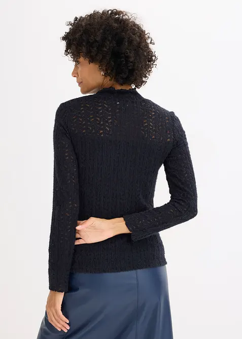 Rol&aacute;kov&eacute; tričko z krajky, bonprix