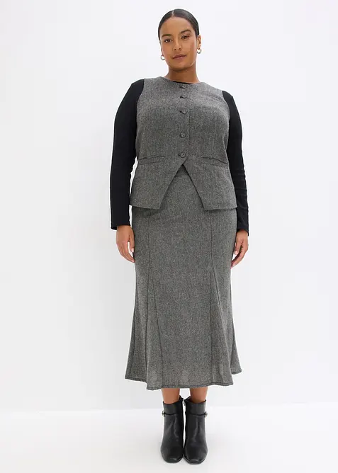 Godetová sukně s tvídovým vzhledem, bonprix