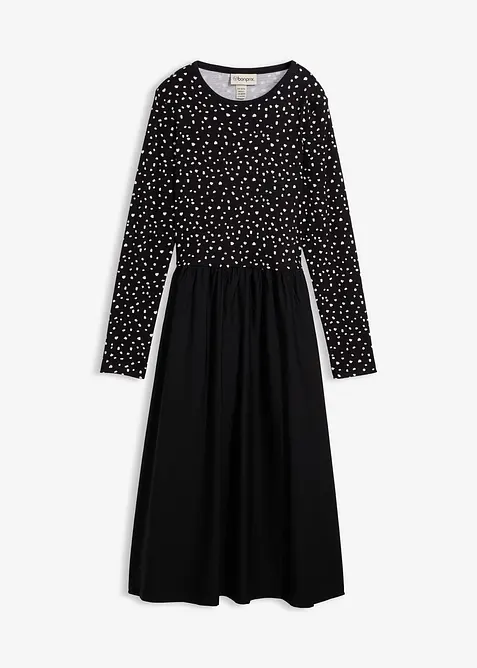 Šaty z různých materiálů z čisté bavlny, bonprix