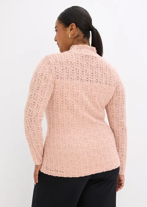 Rolákové tričko z krajky, bonprix