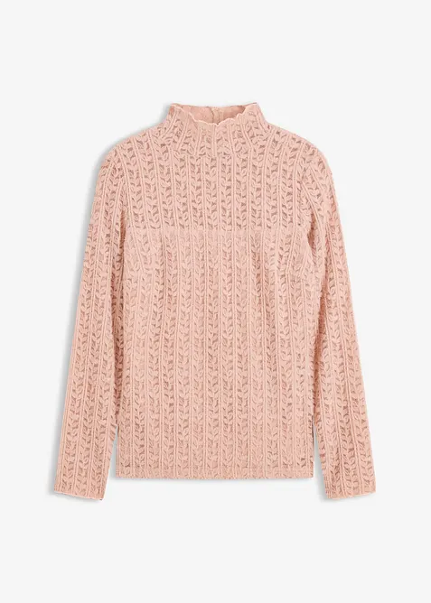 Rolákové tričko z krajky, bonprix