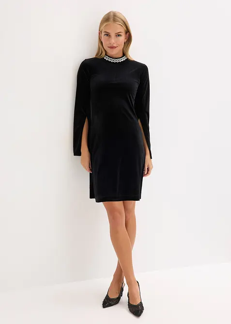 Minišaty ze splývavého sametu, bonprix