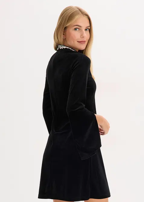 Minišaty ze splývavého sametu, bonprix