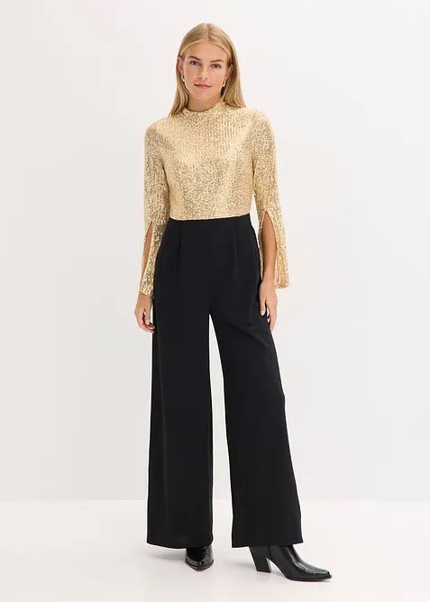 Žerzejový overal s pajetkami, bonprix