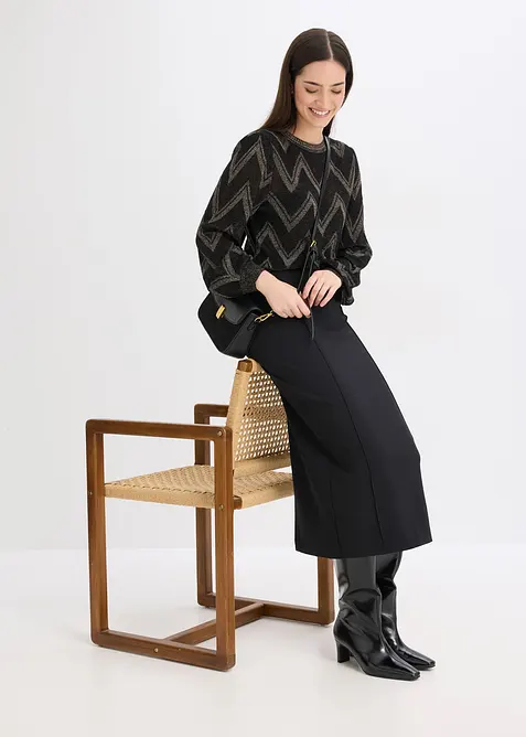 Svetr z jemné pleteniny se třpytivým efektem, bonprix