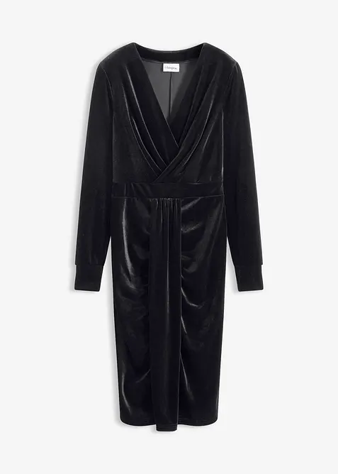 Midi šaty ze splývavého sametu, bonprix