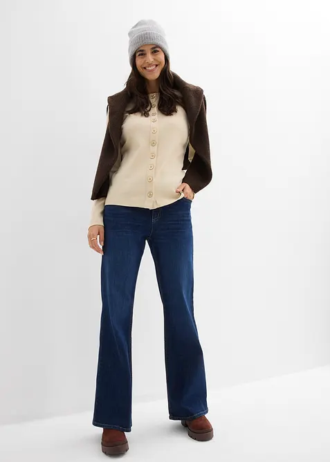 Žebrované tričko s dlouhým rukávem z čisté bavlny, bonprix