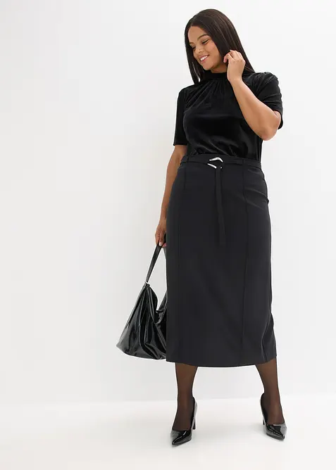 Midi sukně z viskózové směsi, bonprix