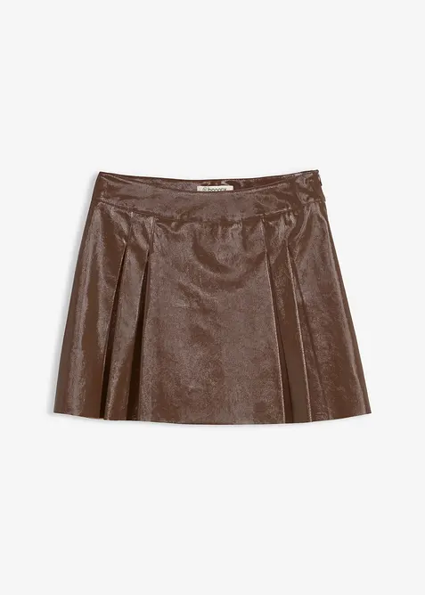 Krátká sukně z umělé kůže, s protizáhyby, bonprix