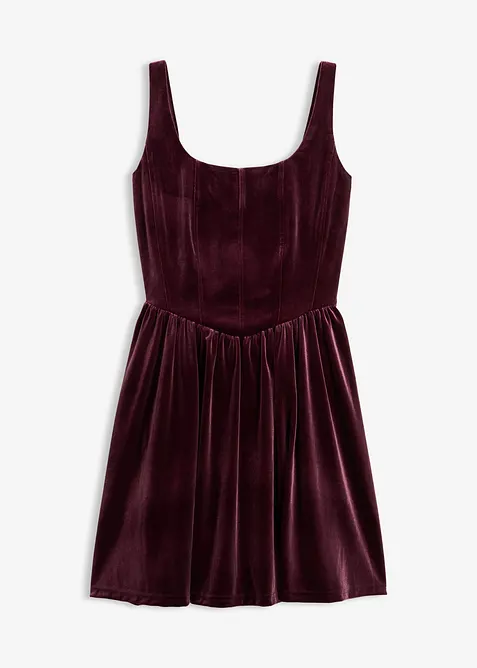 Korzetové šaty z měkkého sametu, bonprix