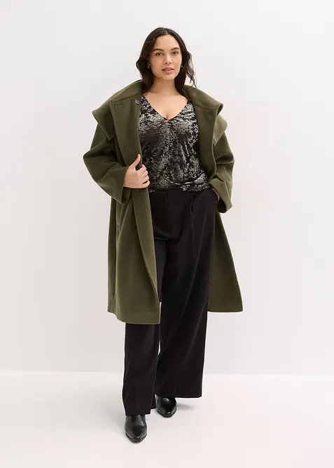 Tričko s dlouh&yacute;m ruk&aacute;vem, ze sametu s vypalovan&yacute;m vzorem, bonprix