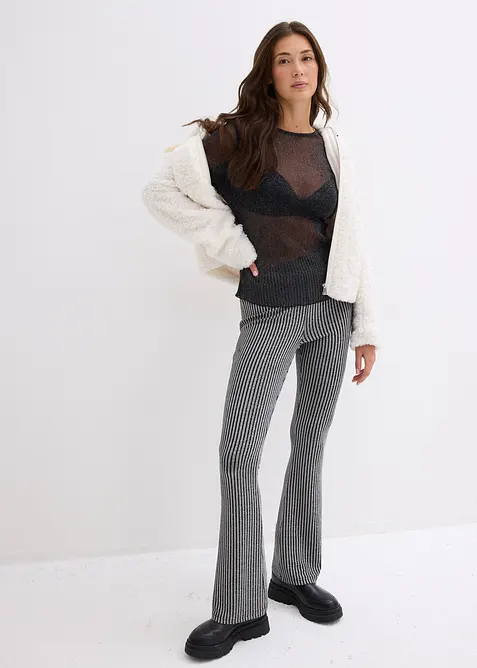 Tričko s dlouhým rukávem, z transparentní síťoviny, bonprix