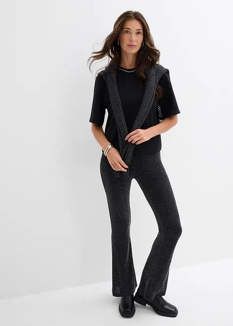 Oversized tričko s pajetkovým lemem, bonprix