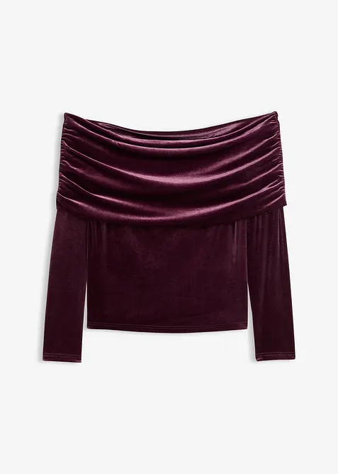 Carmen triko z měkk&eacute;ho sametu, bonprix