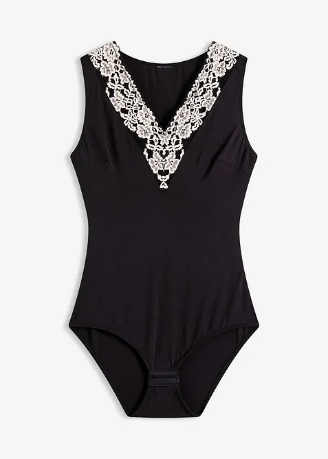 Body bez kostic, z měkkého modalu s krajkou, bonprix