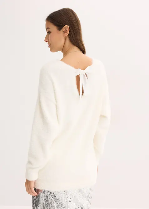 Dlouh&yacute; svetr z měkk&eacute; p&eacute;řov&eacute; př&iacute;ze, bonprix