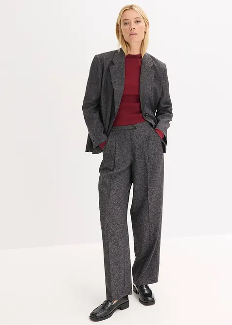 Žebrovan&eacute; tričko s dlouh&yacute;m ruk&aacute;vem, bonprix