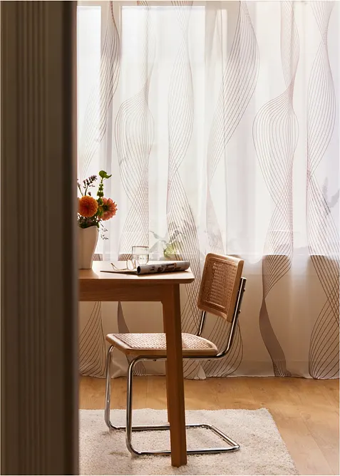 Záclona s potiskem vln (1 ks v balení), bonprix