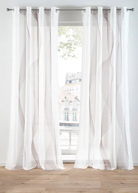 Záclona s potiskem vln (1 ks v balení), bonprix