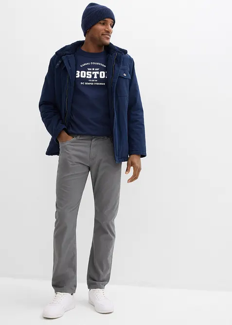 Keprové kalhoty z čisté bavlny Regular Fit, Straight, bonprix