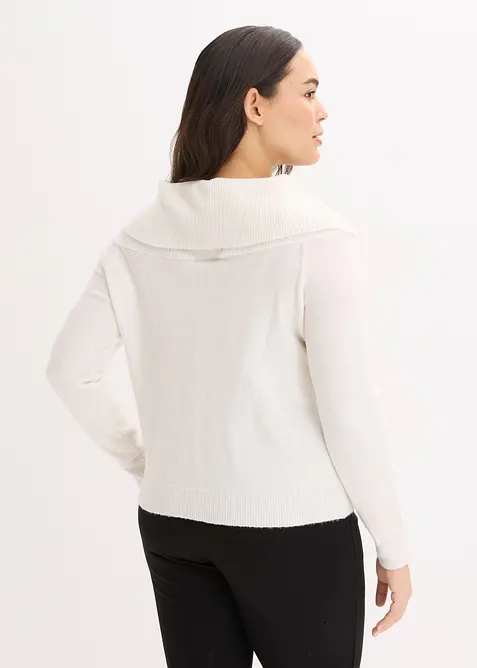 Oversize svetr s v&yacute;střihem Carmen, bonprix