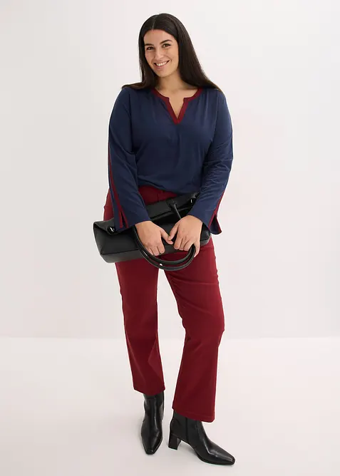 Triko s dlouh&yacute;m ruk&aacute;vem a rozparkem, bonprix