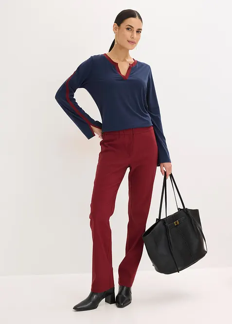 Triko s dlouh&yacute;m ruk&aacute;vem a rozparkem, bonprix