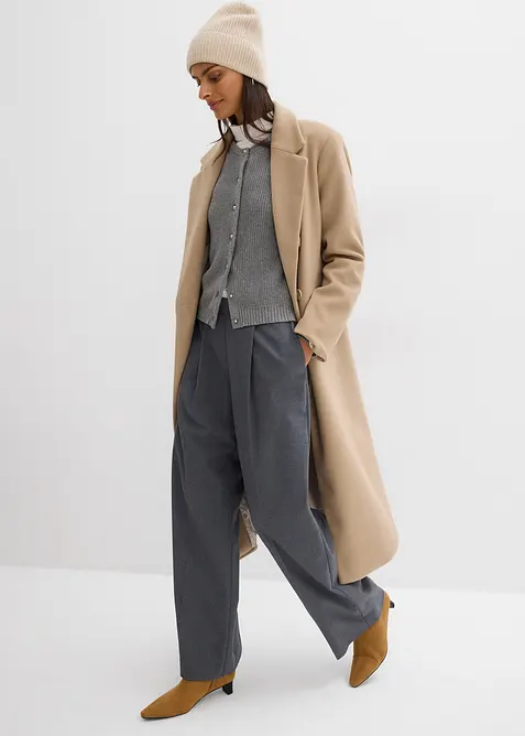 Pletený kabátek s ozdobnými knoflíky, z vlněné směsi, bonprix