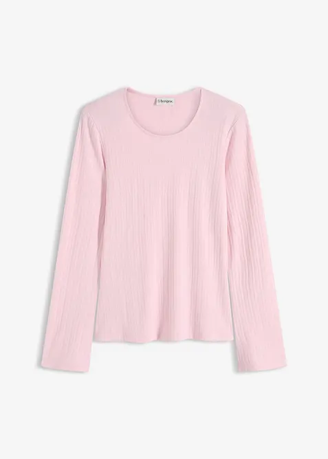 Žebrovan&eacute; triko s dlouh&yacute;m ruk&aacute;vem, bonprix