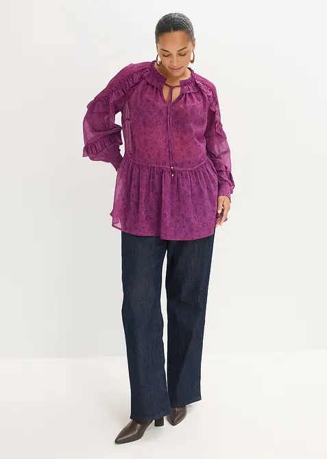 Šifónová halenka s volánky, bonprix