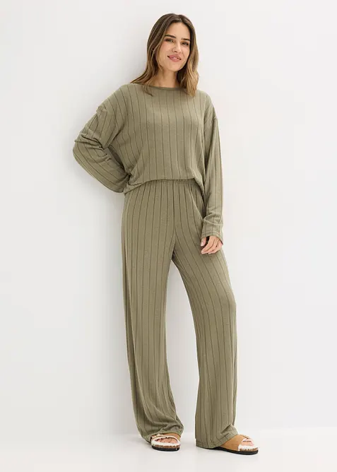 Dom&aacute;c&iacute; souprava z měkk&eacute;ho žebrovan&eacute;ho materi&aacute;lu, bonprix