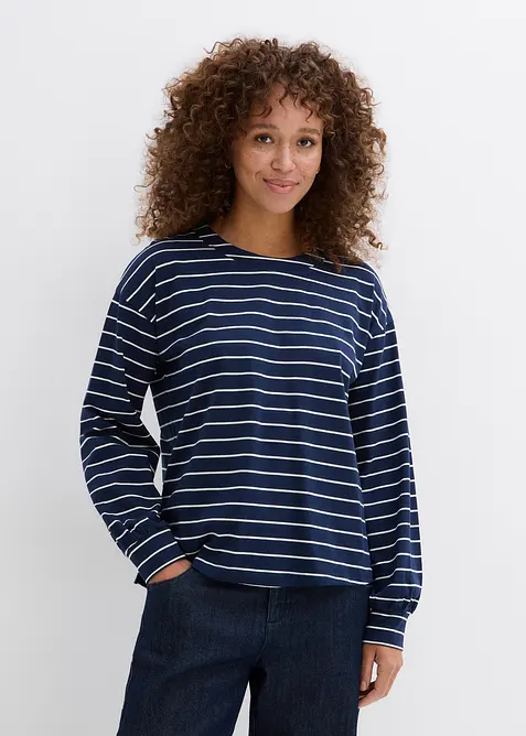 Triko s dlouh&yacute;m ruk&aacute;vem, z čist&eacute; organick&eacute; bavlny, bonprix