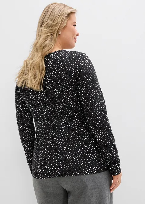 Triko s dlouh&yacute;m ruk&aacute;vem, z čist&eacute; organick&eacute; bavlny (2 ks v balen&iacute;), bonprix