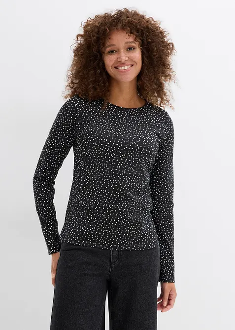 Triko s dlouh&yacute;m ruk&aacute;vem, z čist&eacute; organick&eacute; bavlny (2 ks v balen&iacute;), bonprix