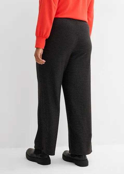 Proužkovan&eacute; žerzejov&eacute; kalhoty se &scaron;ňůrkou na stažen&iacute;, z bavlněn&eacute; směsi, bonprix