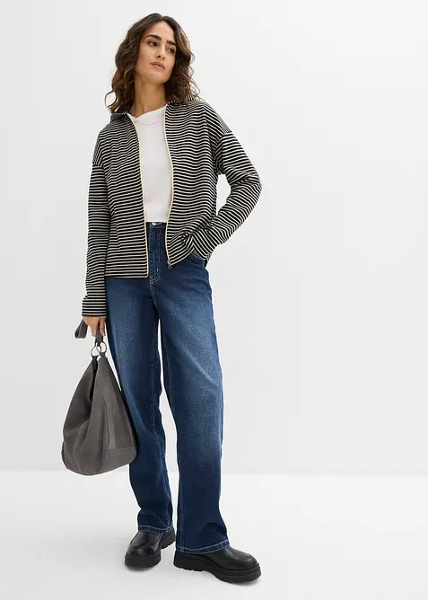 Pruhovan&aacute; prop&iacute;nac&iacute; mikina z bavlněn&eacute; směsi, bonprix