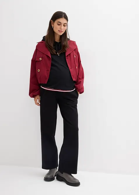 Těhotensk&eacute; kalhoty 2 v 1, nastaviteln&yacute; p&aacute;s přes bř&iacute;&scaron;ko, bonprix